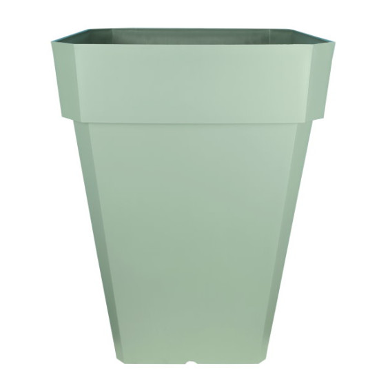 Pot soleilla carre h53 vert argile -pot riviera de Riviera - fabricant de Pots à reserve d'eau et sans réserve dans Pots en p...