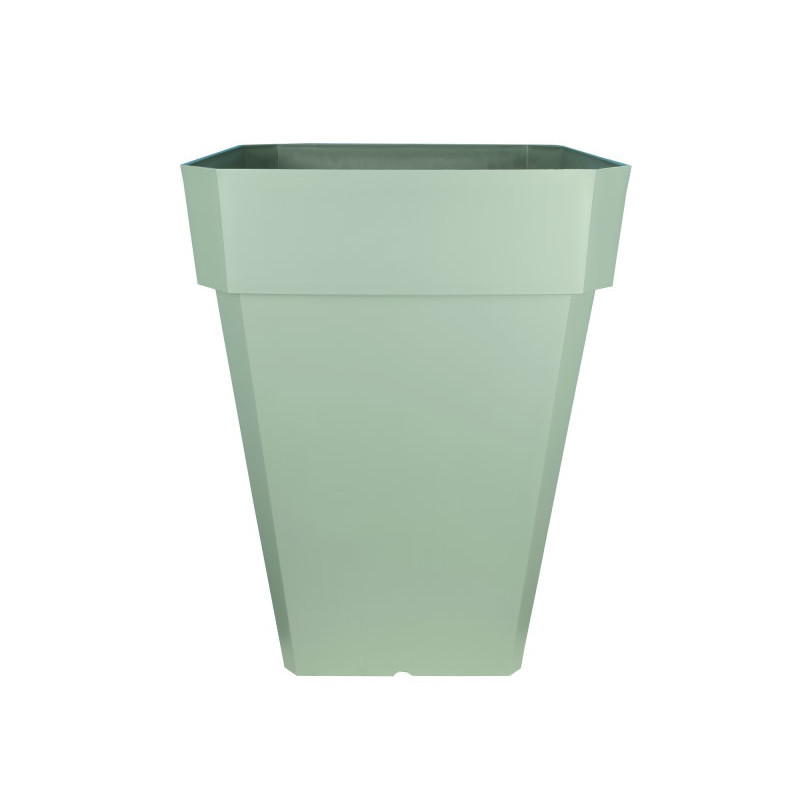 Pot soleilla carre h53 vert argile -pot riviera de Riviera - fabricant de Pots à reserve d'eau et sans réserve dans Pots en p...