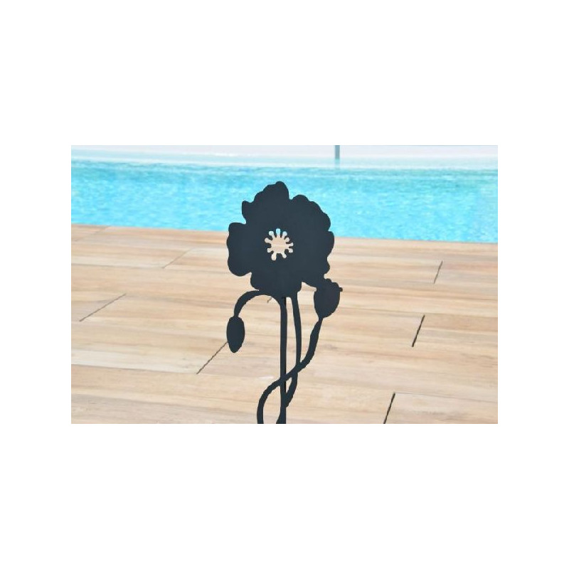 Déco métal à planter coquelicot 22x70 anthracite de Louis moulin, décoration pour le jardin dans Statue pour le jardin