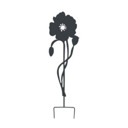 Déco métal à planter coquelicot 22x70 anthracite de Louis moulin, décoration pour le jardin dans Statue pour le jardin