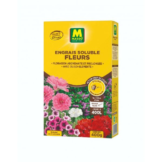 Engrais soluble fleurs 400 g de Masso - Engrais bio et soin des plantes dans Engrais Granulé pour plantes