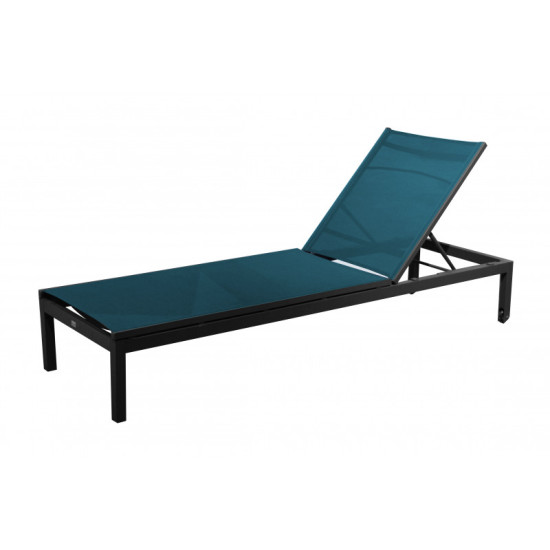 Lit thema graphite bleu de Proloisirs - Océo - table et fauteuil et mobilier de jardin dans Transat pour l'exterieur