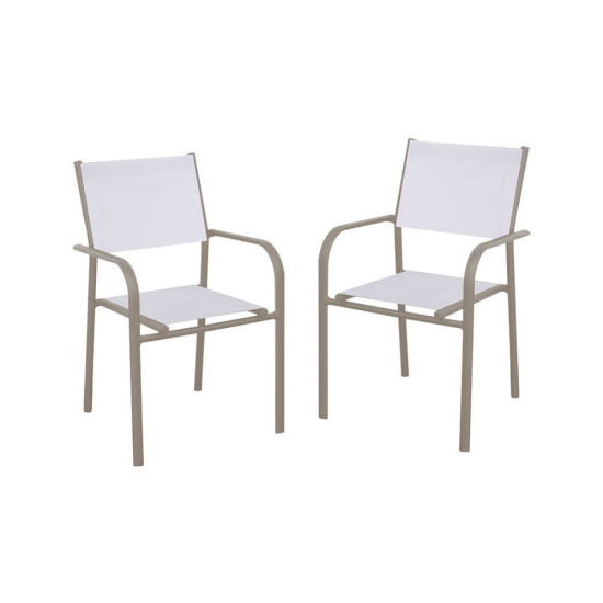 Fauteuil Duca Creme/Chine Blanc de Proloisirs - Océo - table et fauteuil et mobilier de jardin dans 💺 Fauteuil pour l'exterieur