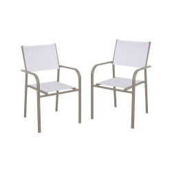 Fauteuil Duca Creme/Chine Blanc de Proloisirs - Océo - table et fauteuil et mobilier de jardin dans 💺 Fauteuil pour l'exterieur