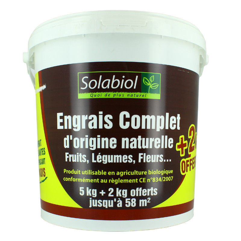 Engrais complet solabiol seau 5kg + 2kg offerts de Solabiol - traiement bio pour plantes dans Engrais Granulé pour plantes