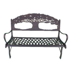 Banc 100% en fonte avec décoration arbres de Jardinerie Bordeaux Libourne Gironde dans Banc pour le jardin