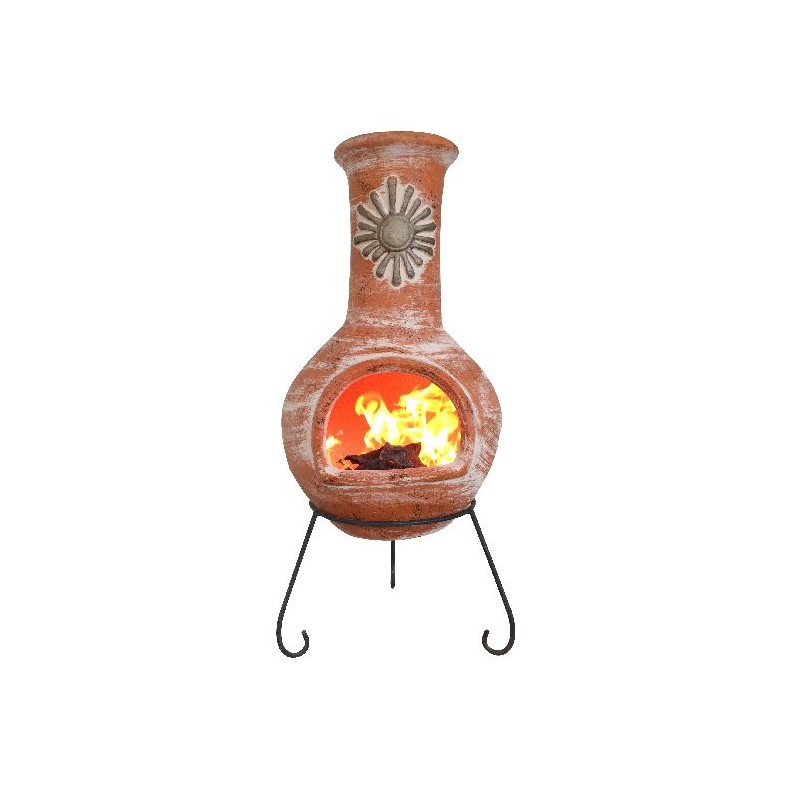 Cheminée mexicaine soleil extra large orange de Jardinerie Bordeaux Libourne Gironde dans 🔥 Brasero - chauffe terrasse