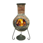 Cheminée mexicaine plumas extra large verte de Jardinerie Bordeaux Libourne Gironde dans 🔥 Brasero - chauffe terrasse