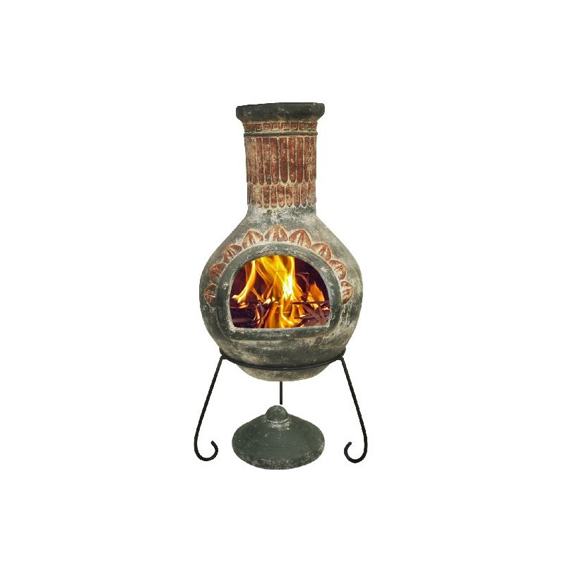 Cheminée mexicaine plumas extra large verte de Jardinerie Bordeaux Libourne Gironde dans 🔥 Brasero - chauffe terrasse