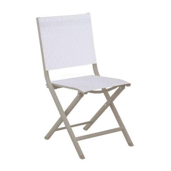 Chaise Thema Creme/Chine Blanc de Proloisirs - Océo - table et fauteuil et mobilier de jardin dans 🪑 Chaise pour l'exterieur