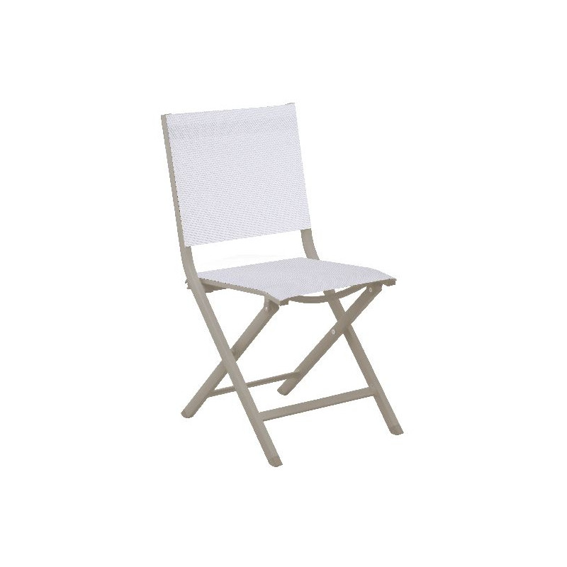 Chaise Thema Creme/Chine Blanc de Proloisirs - Océo - table et fauteuil et mobilier de jardin dans 🪑 Chaise pour l'exterieur