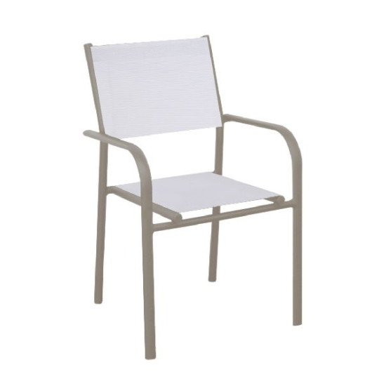 Fauteuil Duca Creme/Chine Blanc de Proloisirs - Océo - table et fauteuil et mobilier de jardin dans 💺 Fauteuil pour l'exterieur