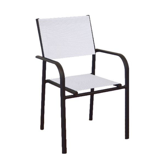 Fauteuil Duca Graphite/Chine Blanc de Proloisirs - Océo - table et fauteuil et mobilier de jardin dans 💺 Fauteuil pour l'exte...