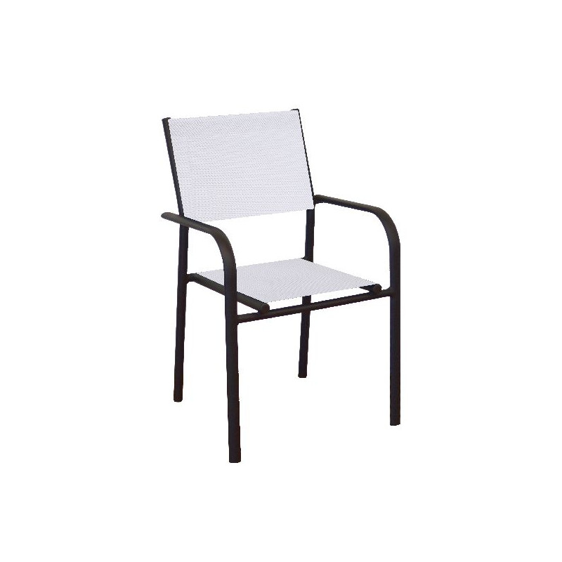 Fauteuil Duca Graphite/Chine Blanc de Proloisirs - Océo - table et fauteuil et mobilier de jardin dans 💺 Fauteuil pour l'exte...