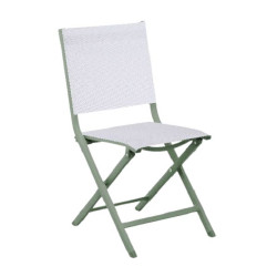Chaise Thema Amande/Chine Blanc de Proloisirs - Océo - table et fauteuil et mobilier de jardin dans 🪑 Chaise pour l'exterieur