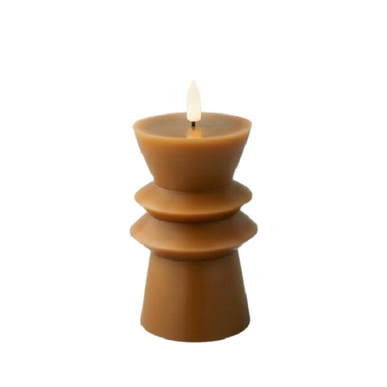 /Bougie led marron/blanc chaud h14.6 d7.7 de Kaemingk - deco de la maison dans 🕯️ Bougies et encens
