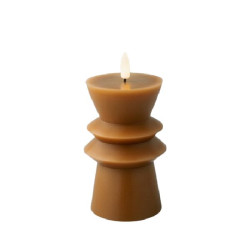 /Bougie led marron/blanc chaud h14.6 d7.7 de Kaemingk - deco de la maison dans 🕯️ Bougies et encens