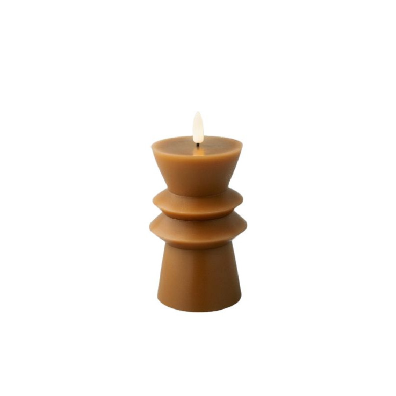 /Bougie led marron/blanc chaud h14.6 d7.7 de Kaemingk - deco de la maison dans 🕯️ Bougies et encens