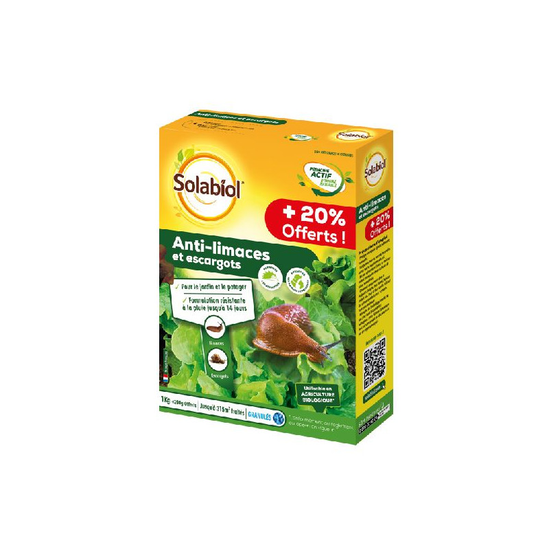 Anti-limaces et escargots 1kg de Solabiol - traiement bio pour plantes dans 🐌 Produits Anti-limaces et escargots