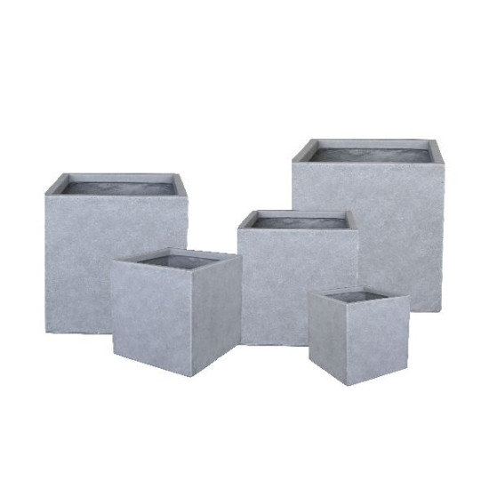 Bac carre graphite gris clair terrafibre 60 de Jardinerie Bordeaux Libourne Gironde dans autre pots