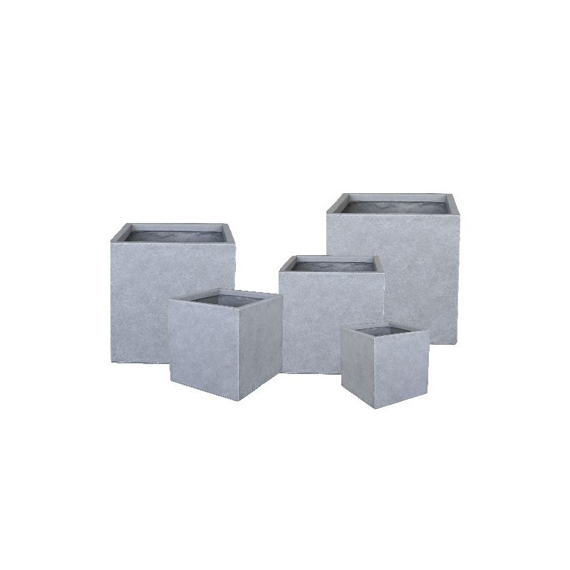 Bac carre graphite gris clair terrafibre 60 de Jardinerie Bordeaux Libourne Gironde dans autre pots