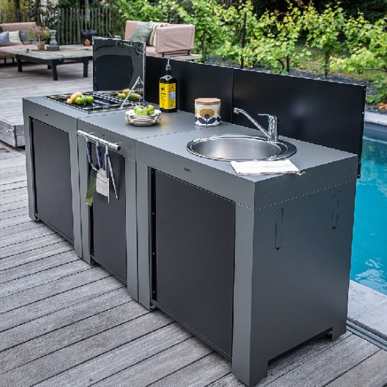 MODULO EVIER GRIS ENO - a monter de ENO - Plancha dans Meuble de plancha