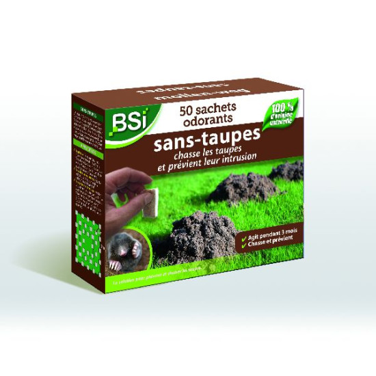 Sans-Taupes 50 Sachets Odorants de BSI -Bio service international - traitement pour plantes dans Produits anti Taupe