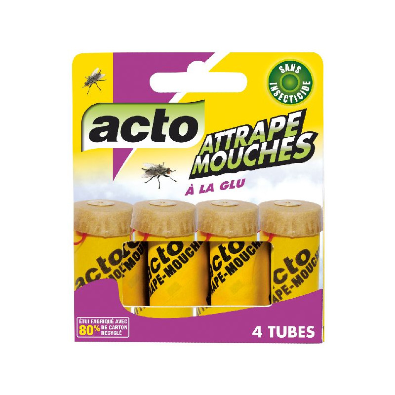 Attrape-mouches à la glu étui brochable 4 tubes de Acto dans 🪰 Produits anti Mouches