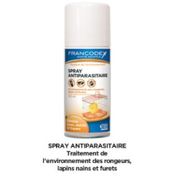 SPRAY ANTIPARASITAIRE 125ML de Francodex - anti puce et soin pour chien et chat dans Hygiene rongeurs