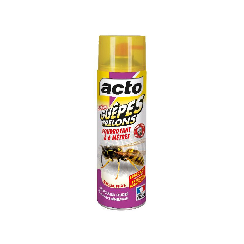 Aérosol guêpes - frelons portée 6m 500 ml de Acto dans 🐝 Produits anti Guêpes et frelons