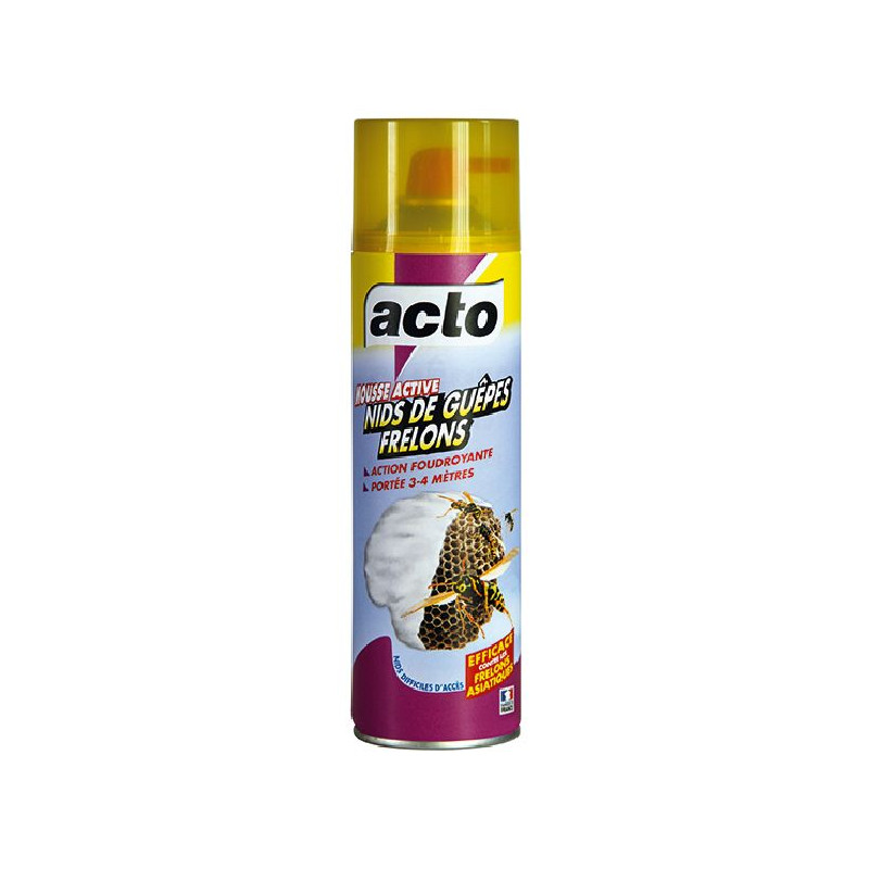 Aérosol mousse nid guêpes frelons 4 m - 500 ml de Acto dans 🐝 Produits anti Guêpes et frelons