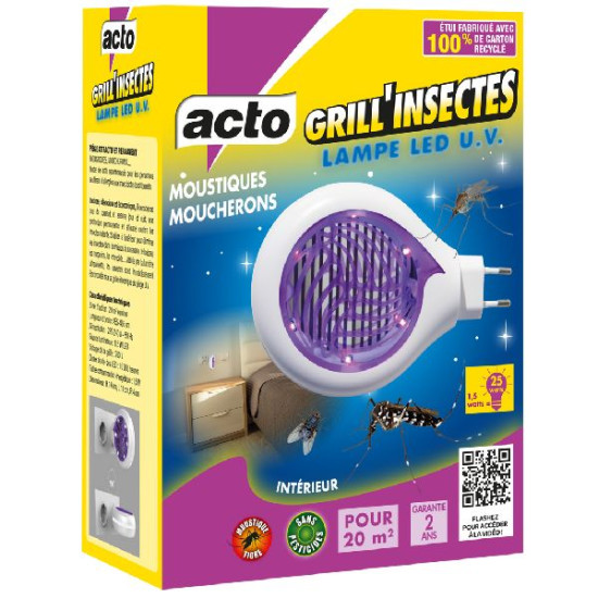 Étui 1 lampe 1.5 w pour 20 m² de Acto dans 🪰 Produits anti Mouches