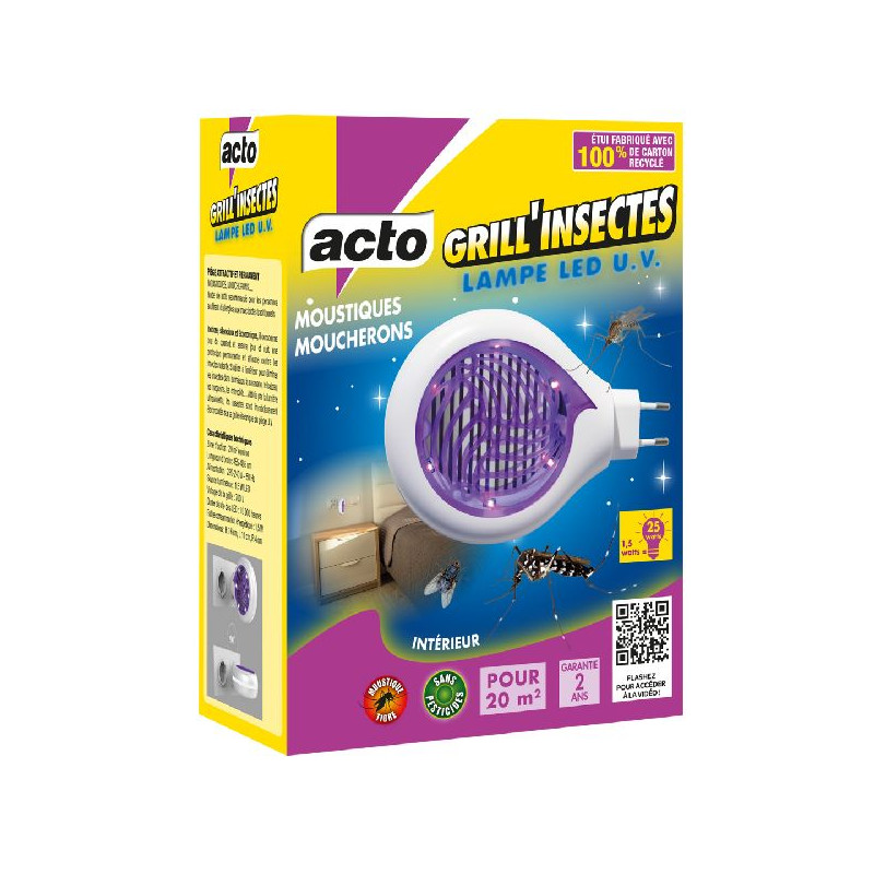 Étui 1 lampe 1.5 w pour 20 m² de Acto dans 🪰 Produits anti Mouches