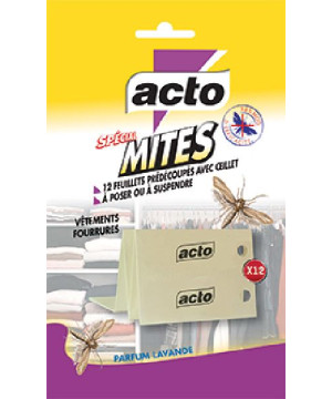 Feuillets mites textiles sachet 10 feuillets de Acto dans 🕷🪰Produits anti Insectes volants et rampants