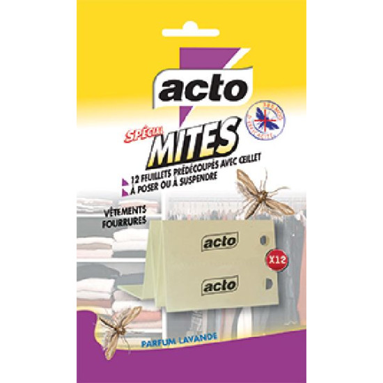 Feuillets mites textiles sachet 10 feuillets de Acto dans 🕷🪰Produits anti Insectes volants et rampants