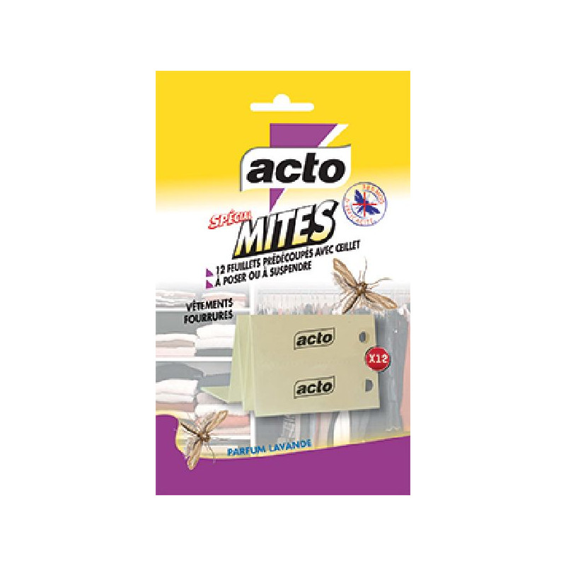 Feuillets mites textiles sachet 10 feuillets de Acto dans 🕷🪰Produits anti Insectes volants et rampants