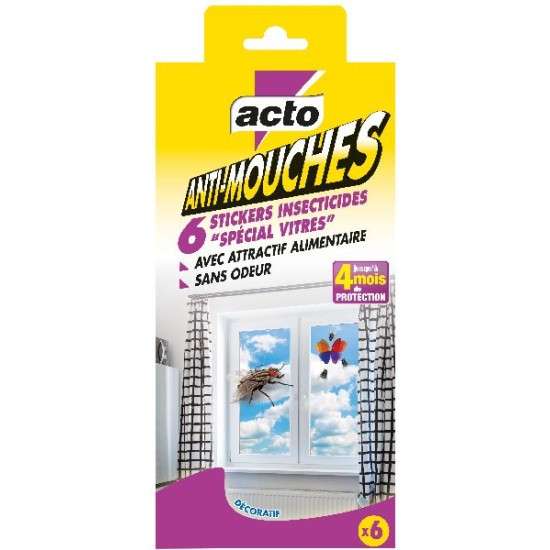 Stickers anti-mouches 6 adhésifs papillon de Acto dans 🪰 Produits anti Mouches
