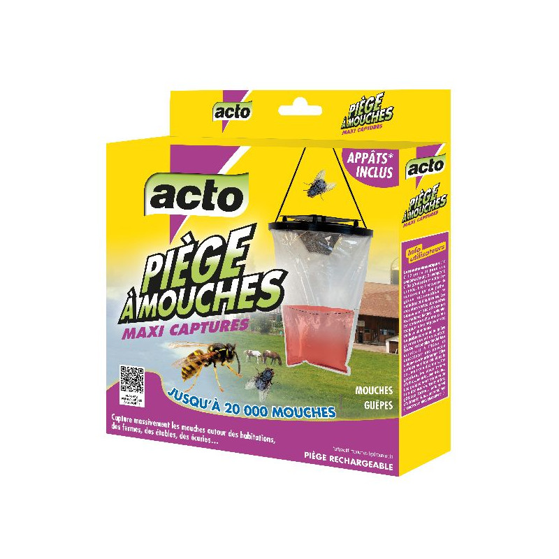 Pieges a mouches captures +4 sachets d'appât 25g de Acto dans 🪰 Produits anti Mouches