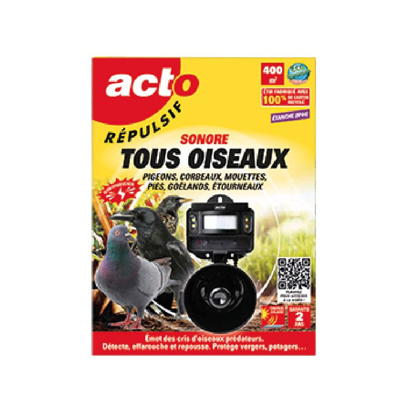 Répulsif sonore solaire oiseaux de Acto dans Répulsifs Chiens et chats