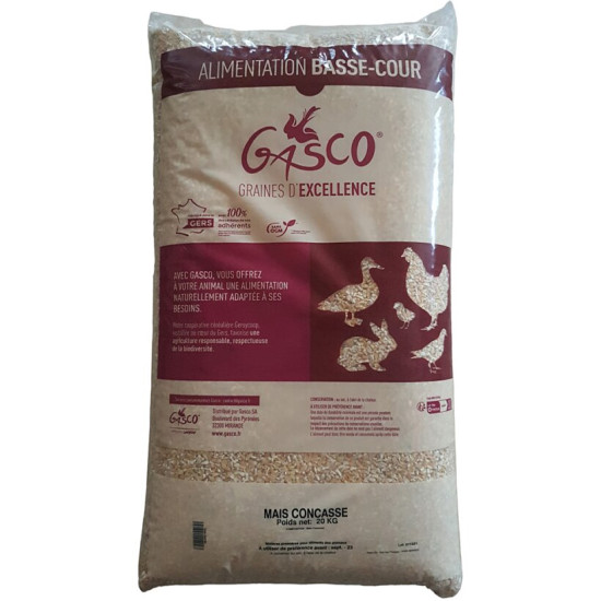 Mais Concasse 20 Kg Gasco de Gasco dans Alimentation des poules et animaux de basse cour