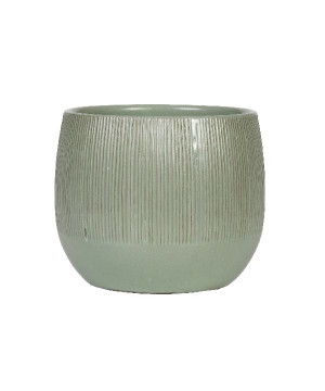 Cache pot malibu d14.5 h12.5cm ceramique vert de Jardinerie Bordeaux Libourne Gironde dans Cache-pot et pot déco