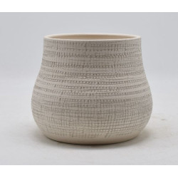 Cache-pot d19 h17cm ceramique creme lunis de Jardinerie Bordeaux Libourne Gironde dans Cache-pot et pot déco