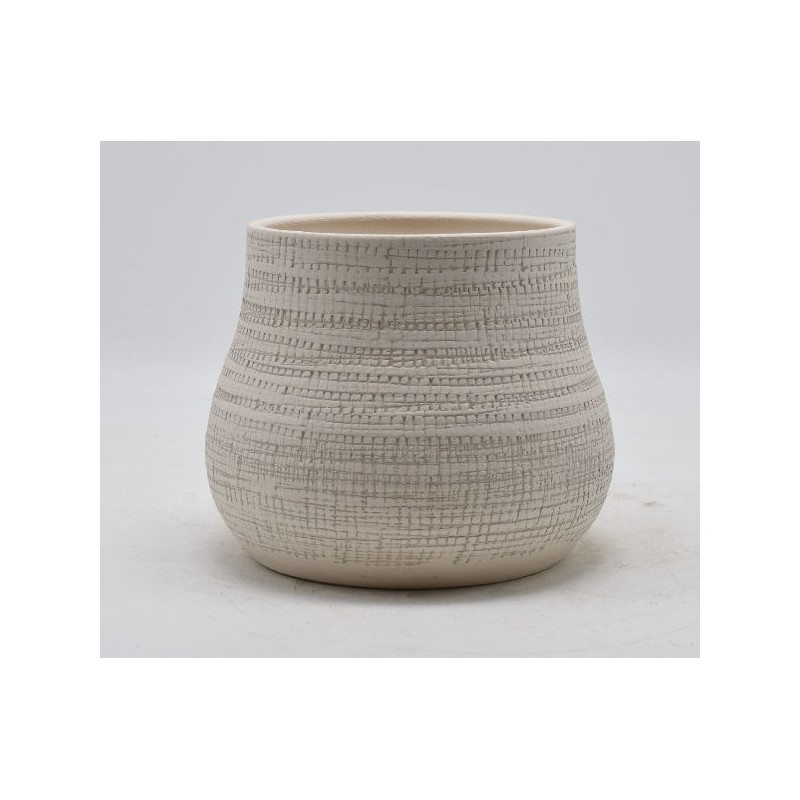 Cache-pot d19 h17cm ceramique creme lunis de Jardinerie Bordeaux Libourne Gironde dans Cache-pot et pot déco