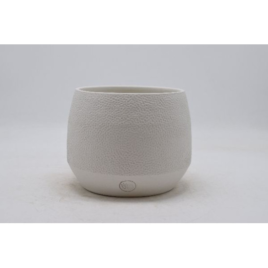 Cache-pot maya d18 h15cm ceramique blanc de Jardinerie Bordeaux Libourne Gironde dans Cache-pot et pot déco