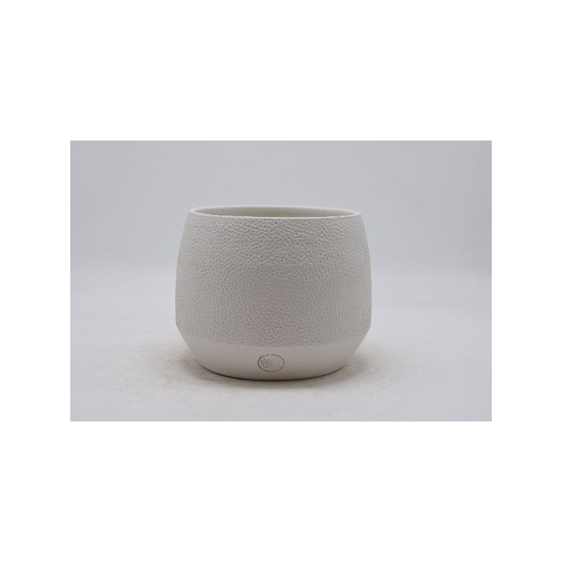 Cache-pot maya d18 h15cm ceramique blanc de Jardinerie Bordeaux Libourne Gironde dans Cache-pot et pot déco