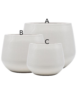 /Pot syene d30 h24cm ceramique emaille blanc de Jardinerie Bordeaux Libourne Gironde dans Cache-pot et pot déco