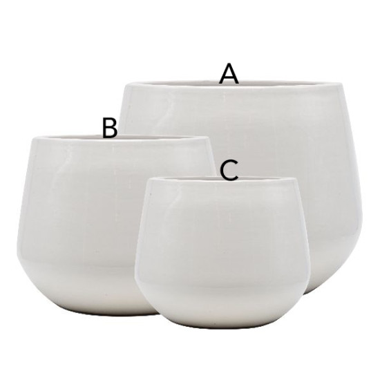 /Pot syene d30 h24cm ceramique emaille blanc de Jardinerie Bordeaux Libourne Gironde dans Cache-pot et pot déco