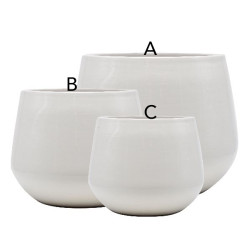 /Pot syene d30 h24cm ceramique emaille blanc de Jardinerie Bordeaux Libourne Gironde dans Cache-pot et pot déco
