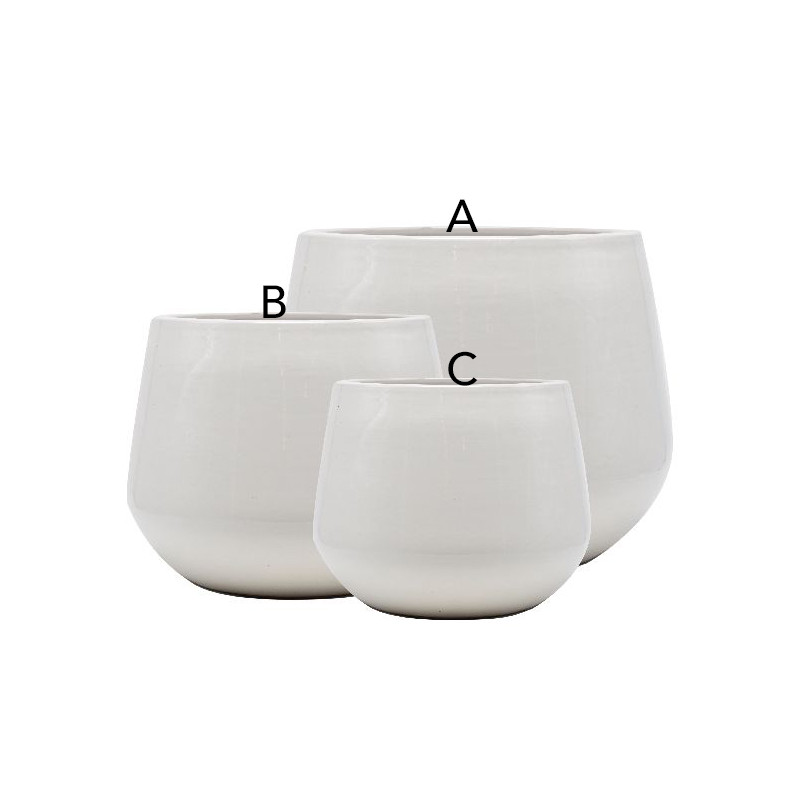 /Pot syene d30 h24cm ceramique emaille blanc de Jardinerie Bordeaux Libourne Gironde dans Cache-pot et pot déco