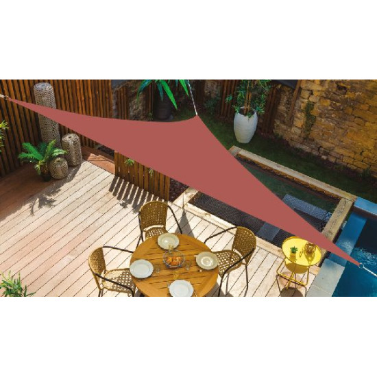 Voile triangulaire 3 m de côté terracotta de Jardiline - Baches dans Voile d'ombrage pour l'exterieur